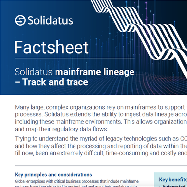 Mainframe lineage factsheet
