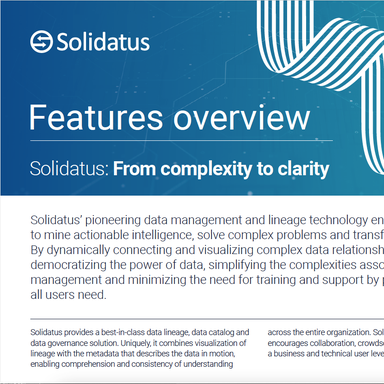 Solidatus features overview factsheet