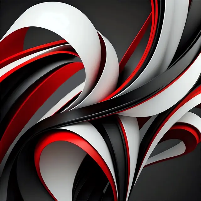 red black and white ribbons HIGH RES 1