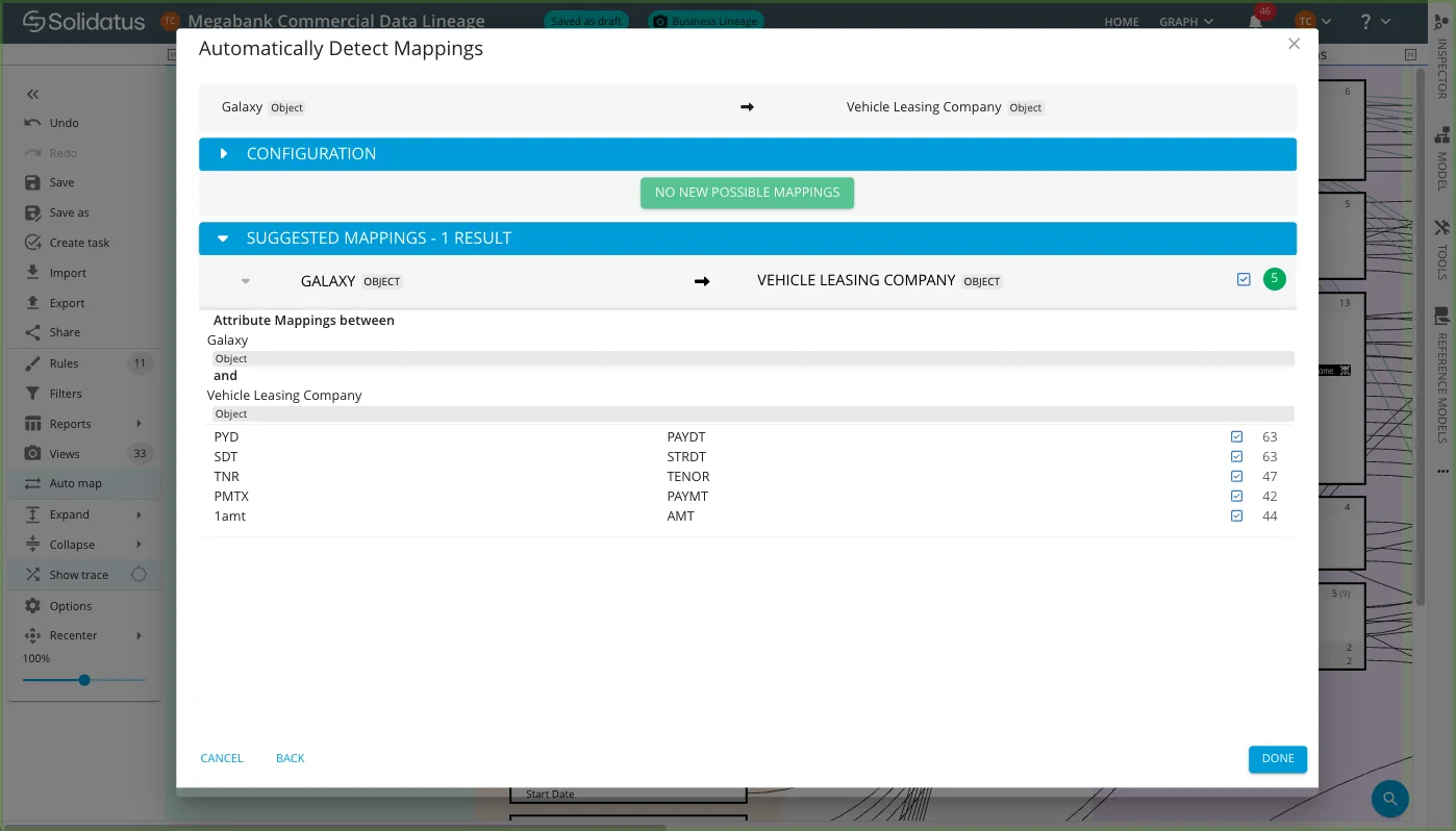 Visual model authoring and auto-mapping